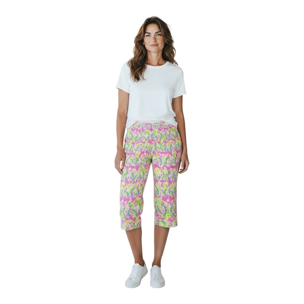 Lilly Pulitzer Millionaire Roe Jungle Crop Pant Resortwear Beach Southern Preppy